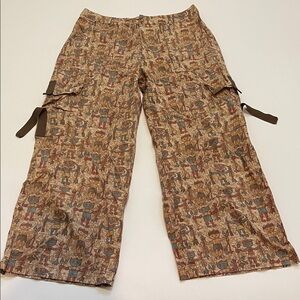 Peruvian Connection Brown Patterned Cargo Pants